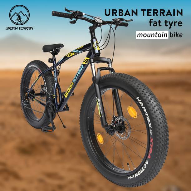 Urban Terrain Rogue MTB Fat Tyre Cycles Shimano Geared for Men with Dual Disc Brake 26 T