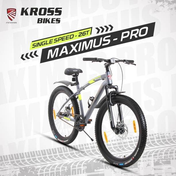 Kross MAXIMUS PRO Single Speed MTB | 10+ Years | 26×2.4 Tyres | Dual Disc 26 T (inch) Mountain Cycle