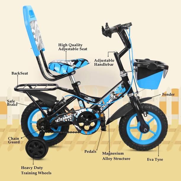 Xaipro 10T PREMIUM QUALITY COMET CYCLE ( SKYBLUE ) FOR 2 TO 3 YEARS KIDS 96% ASSEMBLE 10 T (inch) BMX Cycle