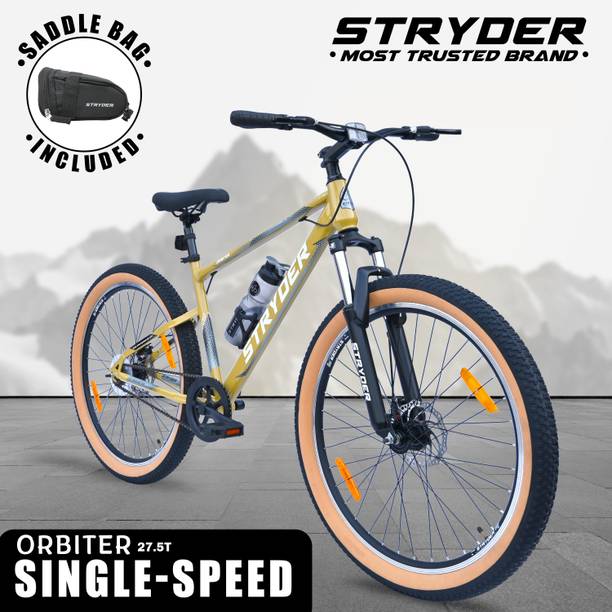 STRYDER Orbiter 27.5" Single Speed Bicycle with Saddle Bag - 27.5 T (inch) Mountain Cycle