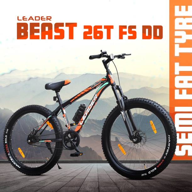 LEADER Beast 26x3.00 Fat Tire Bicycle | MTB Bike with Front Suspension,Dual Disc Brakes 26 T (inch) Hybrid Cycle/City Bike
