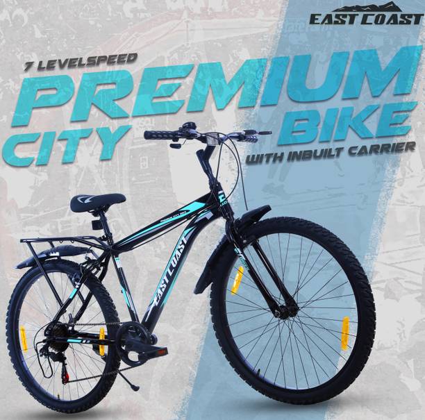EAST COAST Premium City Bike/cycle 26t with Inbuilt Carrier ( 7 SPEED ) 26 T (inch) Road Cycle
