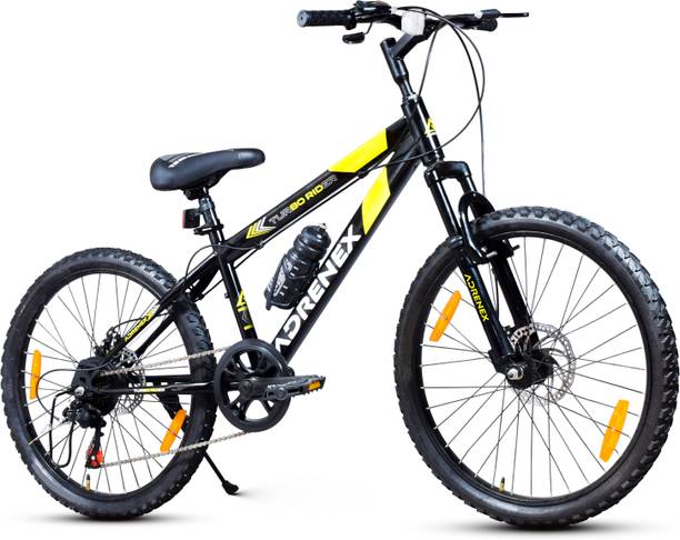 Adrenex Turbo Rider 24T 7 Speed Cycle with Dual Disc Brakes, MTB Bike for Boys & Adults 24 T (inch) Mountain Cycle