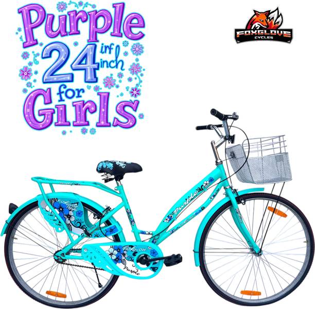 FOXGLOVE PURPLE 24 INCH AQUA GREEN GIRLS CYCLE FOR AGE 9 PLUS YRS 90 % FITTED 24 T (inch) Road Cycle