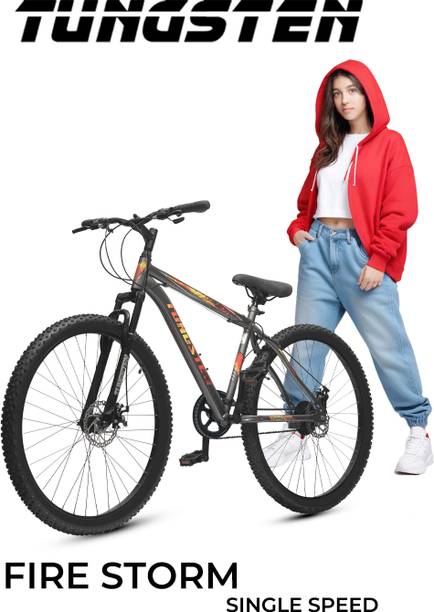 TUNGSTEN FIRE STORM SINGLE SPEED | DUAL DISC BRAKES | FRONT SUSPENSION FORK 29 T (inch) Mountain Cycle