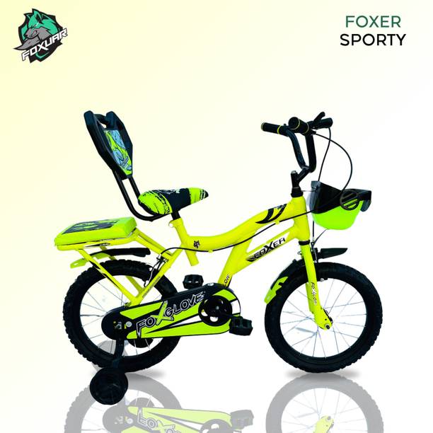 FOXGLOVE FOXER 16T FLOURESCENT GREEN TUBELESS TYRE CYCLE FOR AGE 5 TO 8 YRS 90% FITTED 16 T (inch) Road Cycle