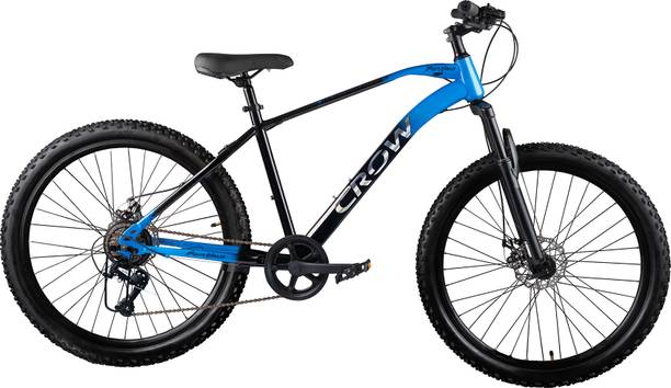 Crow BLACK NINJA 7 SPEED|FAT BIKE|FRONT SUSPENSION|DUAL DISC BRAKE 27.5 T (inch) Mountain Cycle