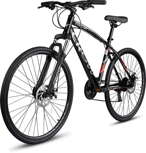 Crow SPEEDLINER 21 | FULLY FITTED | SHIMANO GEARED | FRONT SUSPENSION | DUAL DISC 700C T हाइब्रिड साइकिल/सिटी बाइक