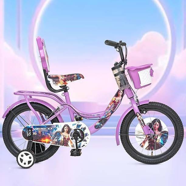 VESCO Wonder Girl 16T Premium Cycle for Girls | Support Wheels | Tube Tyres 16 T (inch) BMX Cycle