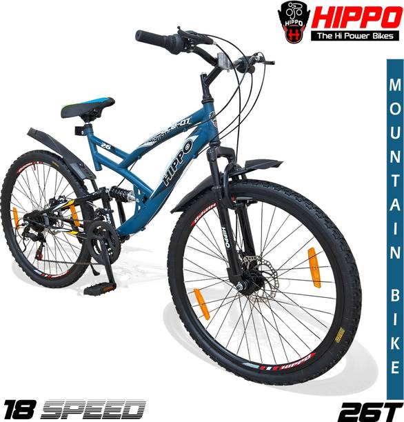 HippoBikes ACE 007 Front and Rear Suspension Dual Disc Brake Multi Speed Steel Rim MTB Bike 26 T (inch) Mountain Cycle