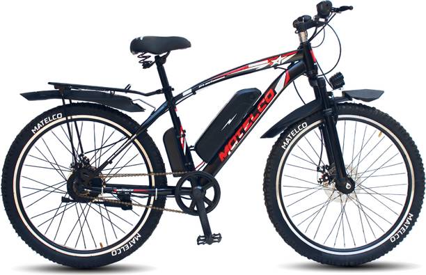 MATELCO Urbano Electric Bicycle 26 Inch With Double Disc Breakes (Black) 26 T (inch) Mountain Cycle