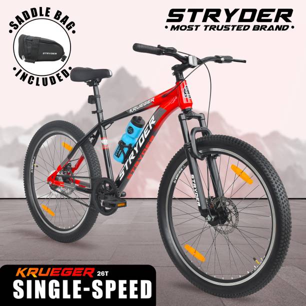 STRYDER 26" Krueger with Saddle Bag - Disc Brakes & Front Suspension | 26 T (inch) Mountain Cycle