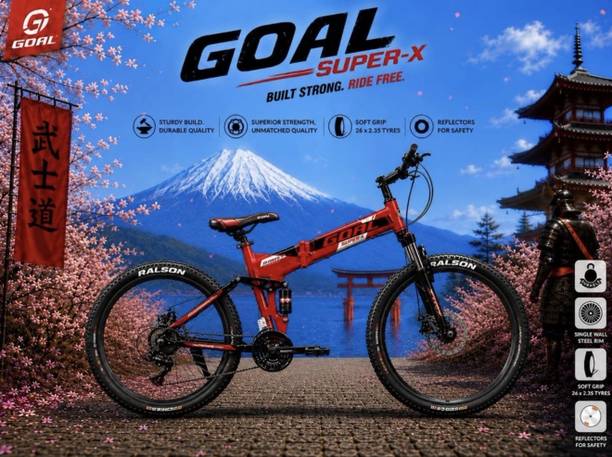 GOAL NANO RED||STEEL RIM||21 SPEED||IMPORTED FRAME 26 T (inch) Folding Bikes/Folding Cycle