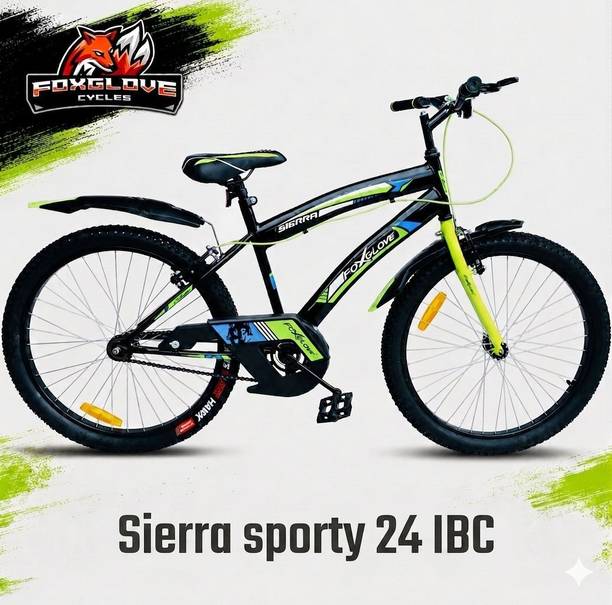 FOXGLOVE SIERRA 24T SPORTY F/GREEN CYCLE TYRE TUBE FOR HEIGHT 4.5FT AND ABOVE 90% FITTED 24 T (inch) Road Cycle