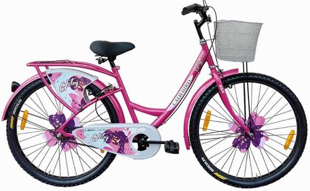 HERCULES BSA GLITZY 26T for Girls/Women with Basket and Integrated Carrier 26 T (inch) Roadster Cycle