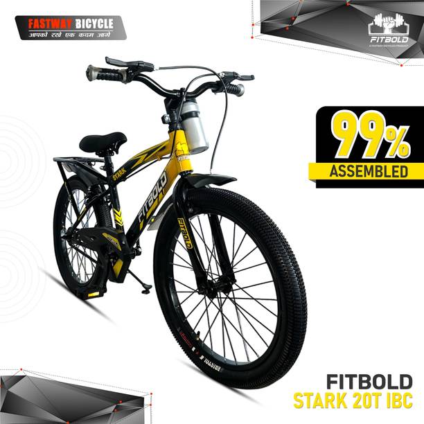 FITBOLD Stark IBC | 20T | Yellow/Black | Age 5-8 Years | 99% Fitted | Ready to Ride 20 T (inch) BMX Cycle