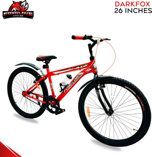 FOXGLOVE DARKFOX 26 INCH SPORTY GLOSSY RED STEEL RIM V BRAKE TYRE TUBE FOR 10+ YEARS AGE 26 T (inch) Road Cycle