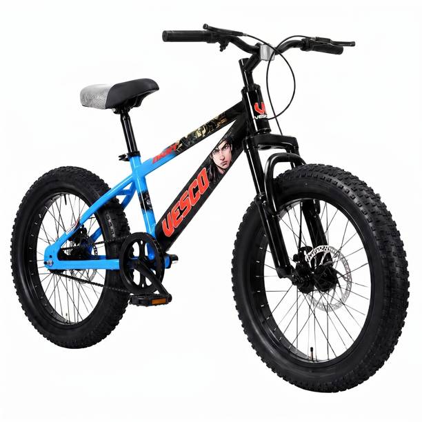 VESCO Drift Jr 20T Fat Tyre Kids Cycle for Boys, Front Suspension, 7-10 Years 20 T (inch) Fat Tyre Cycle
