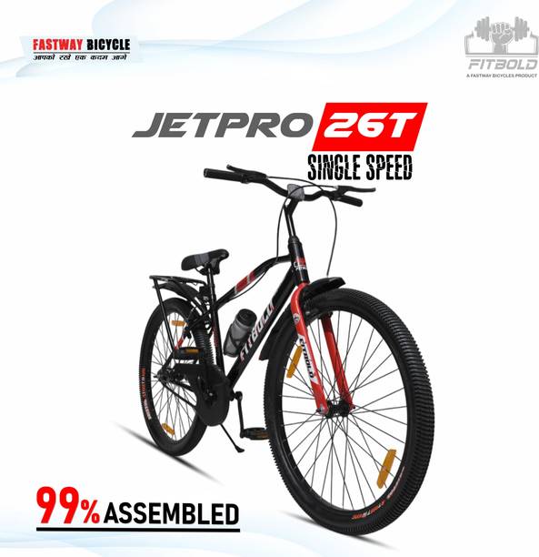 FITBOLD JetPro IBC |Wheel-26X2.40 | BLK | Age 12+ Years | 99% Assembled | Ready to Ride 26 T (inch) Road Cycle