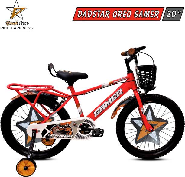DADSTAR GAMER OREO 20 INCH IBC GLOSSY RED TYRE TUBE 20 T KIDS CYCLE FOR AGE 5 TO 9 YRS 20 T (inch) Road Cycle
