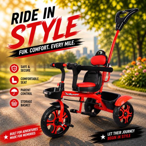 Xaipro PREMIUM NEW R-1 TRICYCLE WITH BACK MUDGAURD FOR 1 TO 3 YEAR KIDS TRICYCLE 10 T (inch) Balance Bike