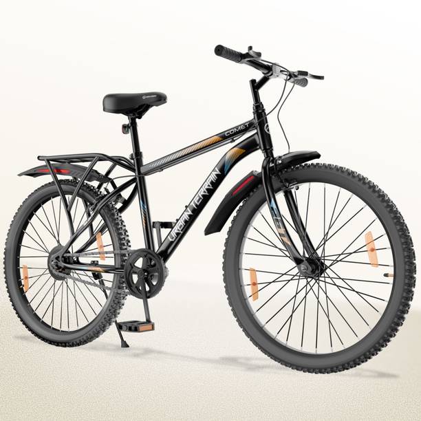 Urban Terrain Comet 26T Steel Single Speed Mountain Cycle with Inbuilt Carrier Black 26 T (inch) Road Cycle