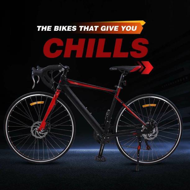 PLUTUS Colatino Alloy Hybrid Cycle Age-12+ with Dual Disc Brake Multi Speed (Black-Red) 700C T (inch) Road Cycle