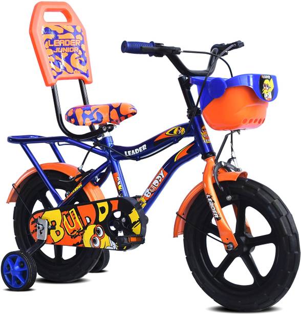 LEADER BUDDY 14T KIDS CYCLE WITH TRAINING WHEELS (SEMI-ASSEMBLED) AGE GROUP 2 -5 YEARS 14 T रोड साइकिल