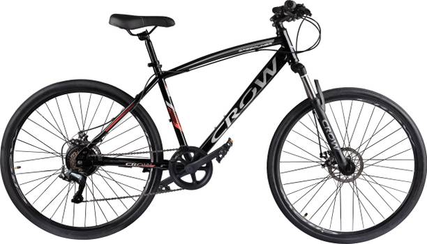 Crow SPEEDLINER 7 Speed | Fully Fitted| Suspension | Dual Disc 700C T (inch) Hybrid Cycle/City Bike