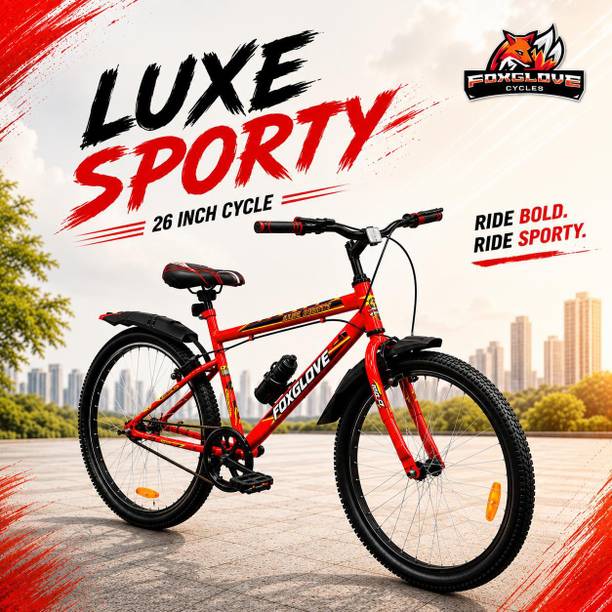 FOXGLOVE F LUXE 26 INCHES SPORTY TYRE TUBE CYCLE FOR AGE 10 PLUS YEARS 95% ASSEMBLED 26 T (inch) Road Cycle