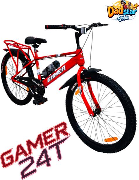 DADSTAR GAMER 24T CYCLE FOR AGE 9-12 YEARS 24INCH BICYCLE FOR 5.5FT HEIGHT SINGLE SPEED 24 T (inch) BMX Cycle