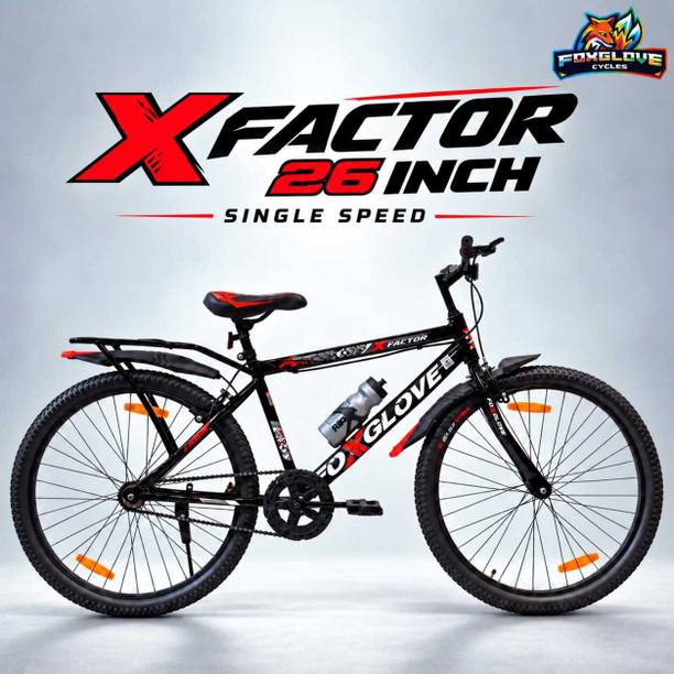 FOXGLOVE Xfactor 26 inch bicycle with inbuilt carrier for 10year plus kids 90% fitted 26T T (inch) Mountain Cycle