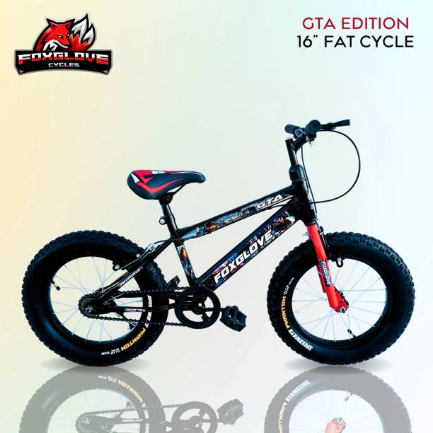 FOXGLOVE GTA edition 16 INCH IN RED & BLACK FOR AGE 4 TO 8 YRS 90% FITTED 16 T (inch) Fat Tyre Cycle