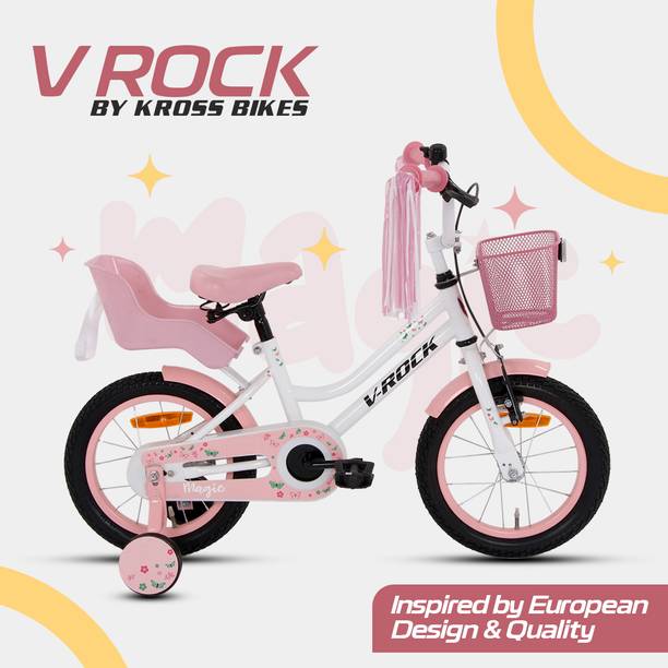 Vrock Magic 14T White Kids Bike, Steel Frame, Coaster Hub 14 T (inch) BMX Cycle