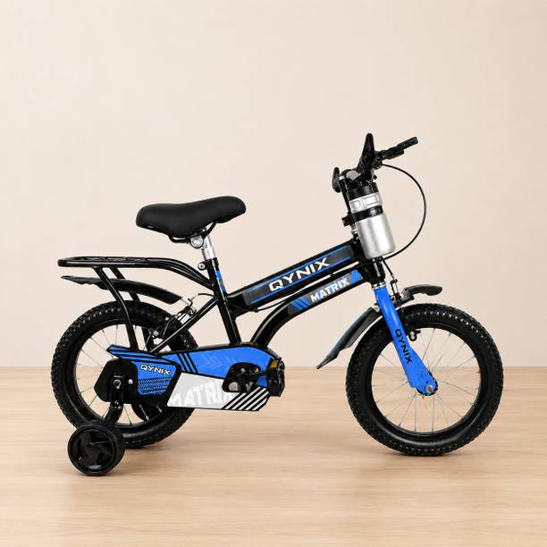 QYNIX 14T Matrix Blue With Bottle For 2-5 Years Kids With Training Wheels 14 T (inch) BMX Cycle