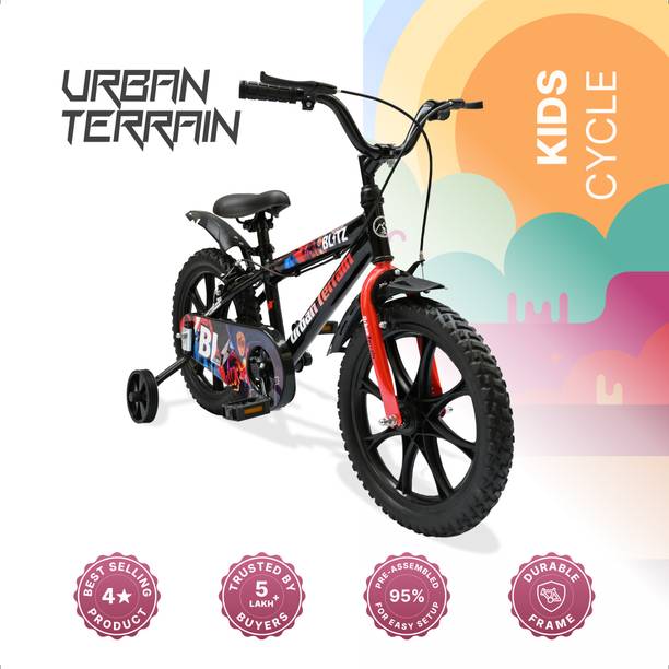 Urban Terrain Blitz Cycles 16T for Boys/Girls Kids Ages 4 to 6 Comes with Training Wheels 16 T (inch) Hybrid Cycle/City Bike