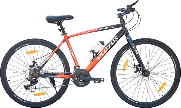 PLUTUS 700 C Hybrid Cycle Age-12+ with Power Brake, Multi Speed (Orange) 700C T (inch) Hybrid Cycle/City Bike