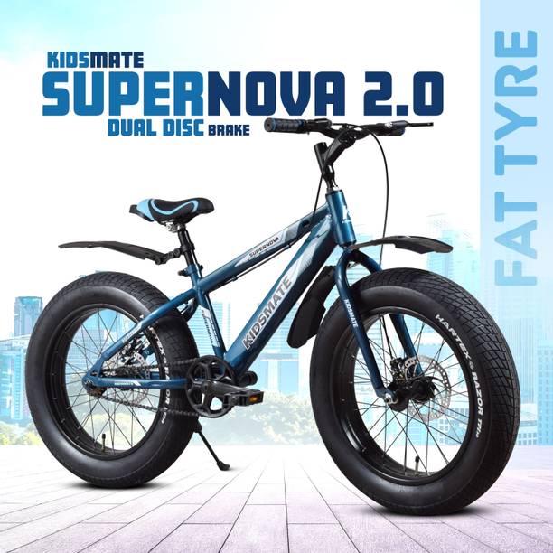 Kidsmate Supernova 2.0 (20x4.00) Fat Tire Cycle for Kids with Dual Disc Brake, Rigid Fork 20 T (inch) Road Cycle