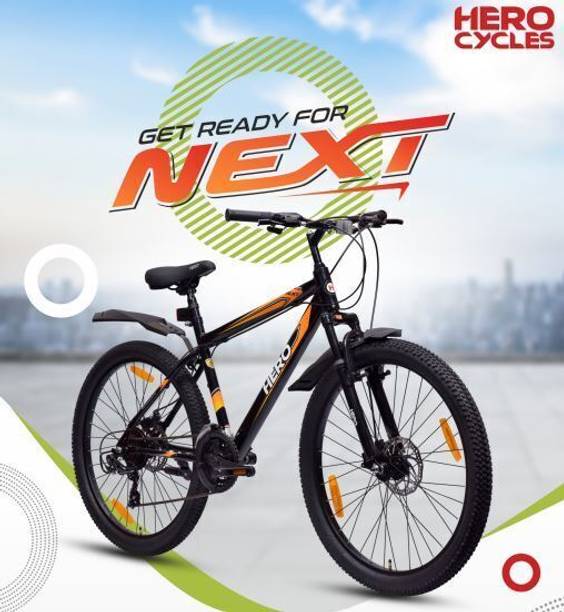 HERO NEXT2.0 SPORTS Front Suspension with Double Dish with 21 Speed Shimano Gear 26 T (inch) Mountain Cycle