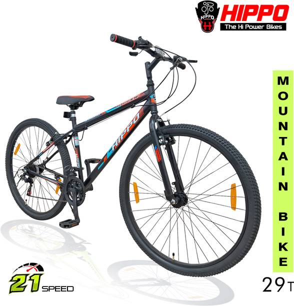 HippoBikes ROGGER Shimano Geared Multi Speed Power Brake Steel Rim Rigid Fork for Cyclist 29 T (inch) Mountain Cycle