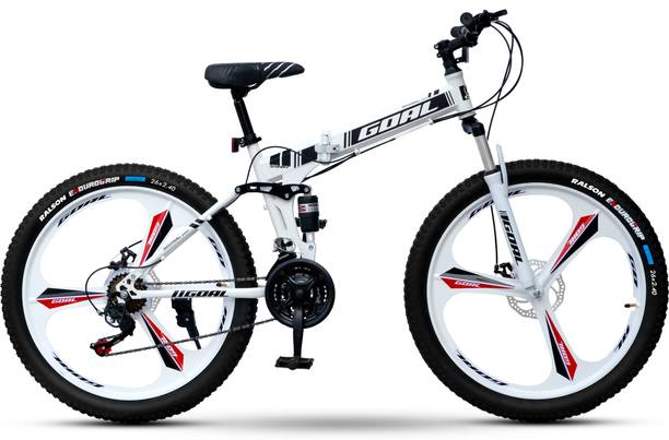 Goal FOLDING BICYCLE WITH GEAR | 21 SPEED |26X2.40 BRANDED TYRES 26 T Folding Bikes/Folding Cycle