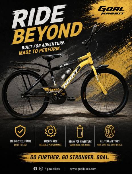 GOAL RABBIT||26 INCH||SINGLE SPEED||RIGID FORK||BLACK YELLOW 26 T (inch) Mountain Cycle