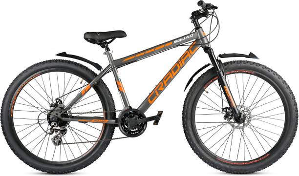 CRADIAC SQUAD 21 SPEED GREY ORANGE | DUAL DISC | FULLY FITTED 29 T (inch) Mountain Cycle