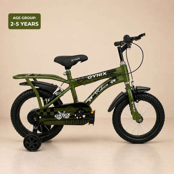 QYNIX 14T ARMYGREEN KIDS BICYCLE FOR 2-5 YEARS WITH TRAINING WHEELS 14 T (inch) BMX Cycle