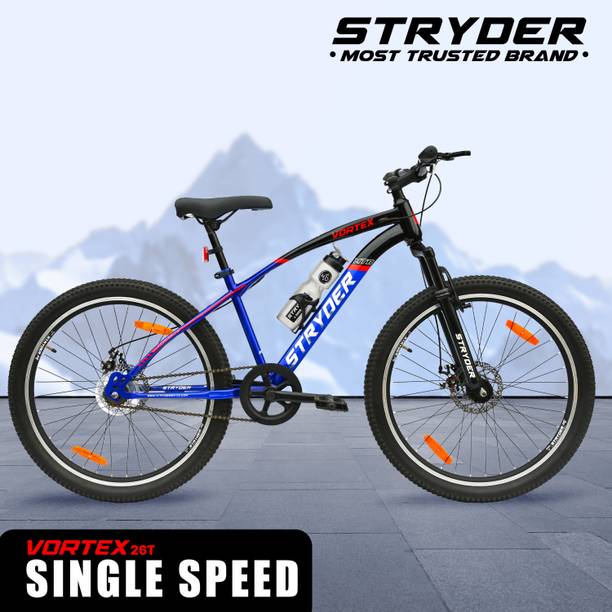 STRYDER 26" Vortex Single Speed with Disc Brakes & Front Suspension | 26 T (inch) Mountain Cycle