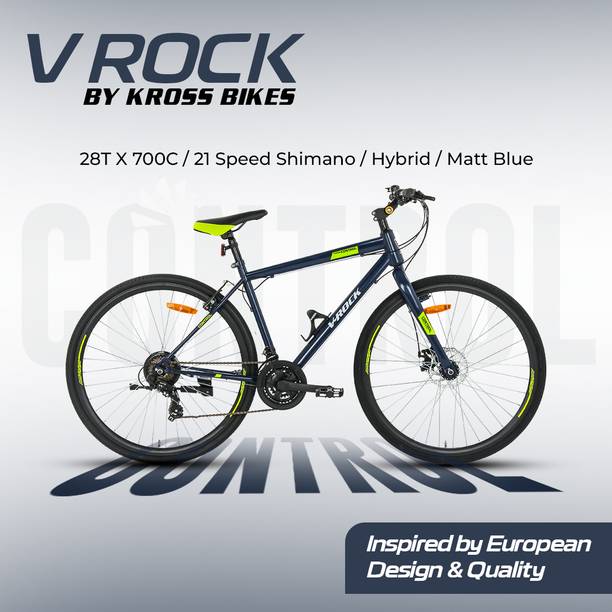 Vrock Control 28T Mountain Bike 21 Speed Shimano, Steel Frame, Front Disc Rear V Brake 28 T (inch) Mountain Cycle
