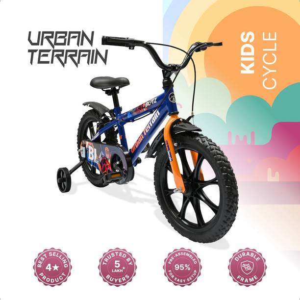 Urban Terrain Blitz Cycles 16T for Boys/Girls Kids Ages 4 to 6 Comes with Training Wheels 16 T (inch) Hybrid Cycle/City Bike