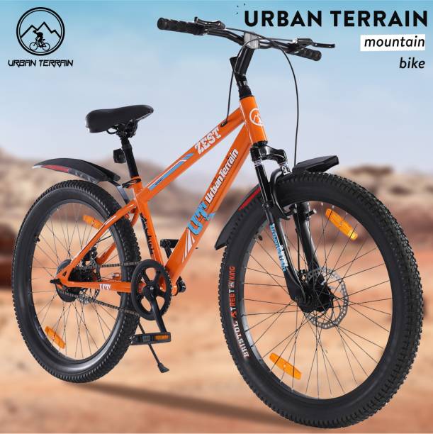 Urban Terrain ZEST24TORANGE Steel Mountain Bike With Cycling Event & Ride Tracking App 24 T Road Cycle