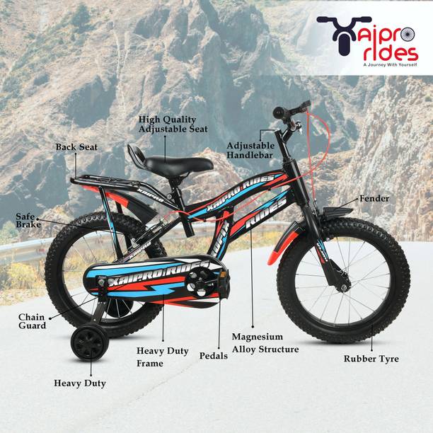 xaipro rides 16T MAGNITE CARR. M RIM RED BICYCLE FOR 4 TO 6 YEARS KIDS 16 T (inch) BMX Cycle