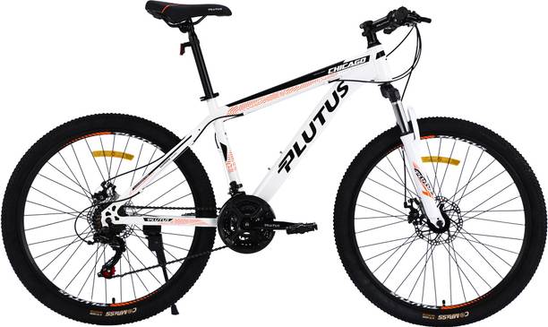 PLUTUS Chicago MTB Cycle Age-12+ with Dual Disc Brake, Multi Speed (White) 26 T (inch) Mountain Cycle